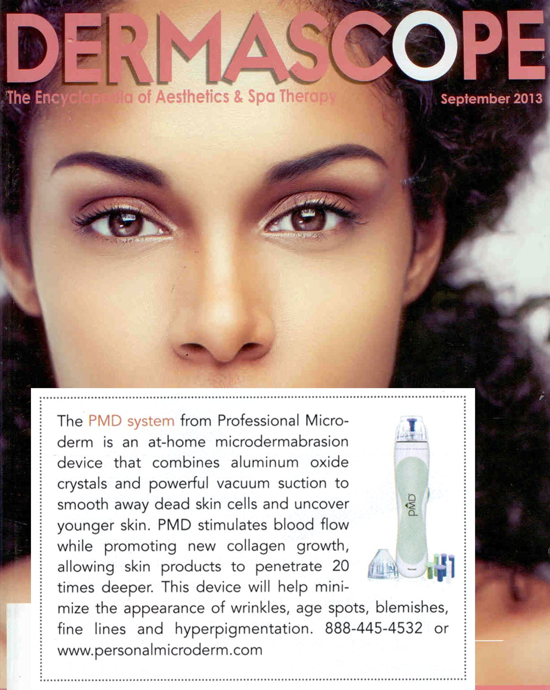 Dermascope Magazine featuring the PMD Personal Microderm